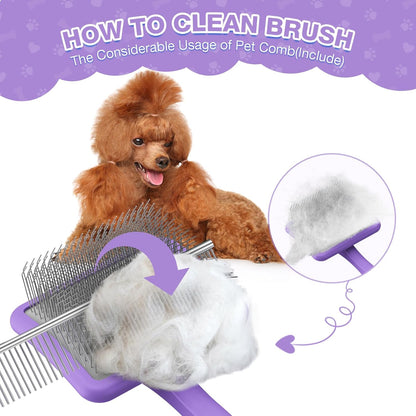 Large Slicker Brush for Dogs,Doodle Brush for Poodles, Goldendoodles, Labradoodle, Extra Long Pins for Detangling Matted Fur & Removing Tangle, Dog Grooming Kit with Wooden Handle. Black