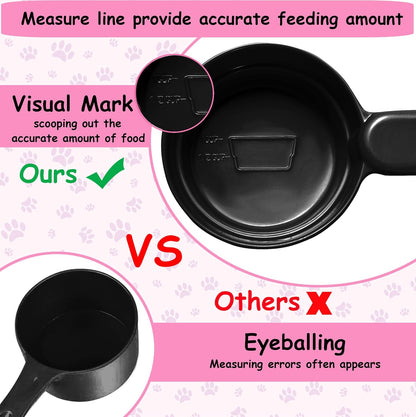 Joyinjojo Dog Food Scoop 1 Cup 1/2 Cup - Melamine Dog Food Measuring Cup, Pet Food Scoop for Dog Cat...Comfortable Long Handle for Easy to Scoop Food