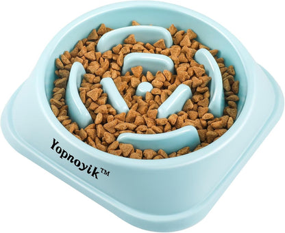 2 Pack Slow Feeder Dog Bowls for Healthy Eating, Non-Slip and Anti-Choking Design, Reduces Bloating & Overeating for Medium Dogs and Cats, Easy to Clean