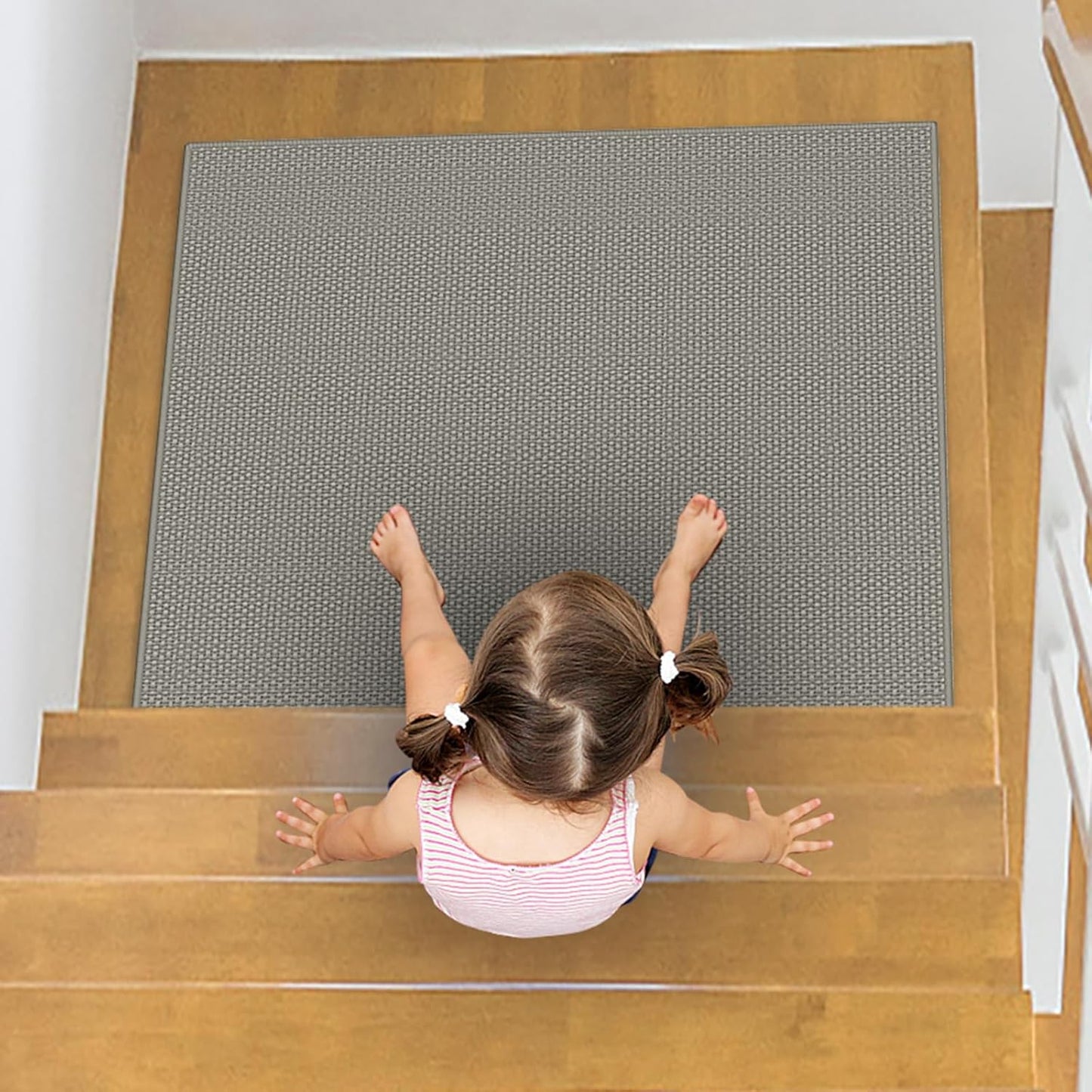 Stair Treads for Wooden Steps Carpet, Non-Slip Stair Runner Indoor Outdoor Stair Tread Mats Covers Pads, 19" x 31"Matching Landing Step Runner for Elders, Kids and Dogs (19" x 31", Black)
