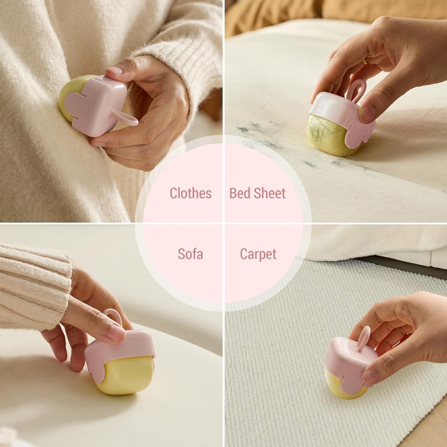 Mini Lint Roller for Pet Hair - Reusable Washable Sticky Roller for Clothes, Furniture & Car Seats - Portable Travel Size, Easy Clean for Household (Green)