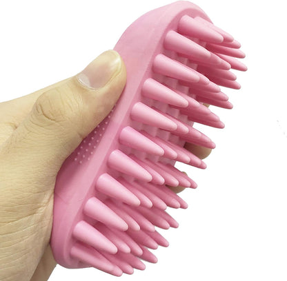 Pet Silicone Shampoo Brush for Long & Short Hair Medium Large Pets Dogs Cats, Anti-skid Rubber Dog Cat Pet Mouse Grooming Shower Bath Brush Massage Comb (Blue (New))