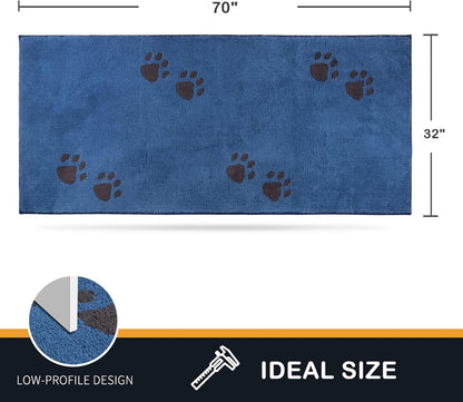 PURRUGS Dirt Trapping Door Mat 20" x 31.5", Non-Skid/Slip Machine Washable Microfiber Entrance Rug, Shoes Scraper, Dog Doormat, Super Absorbent Floor Mat for Muddy Wet Shoes and Paws, Grey