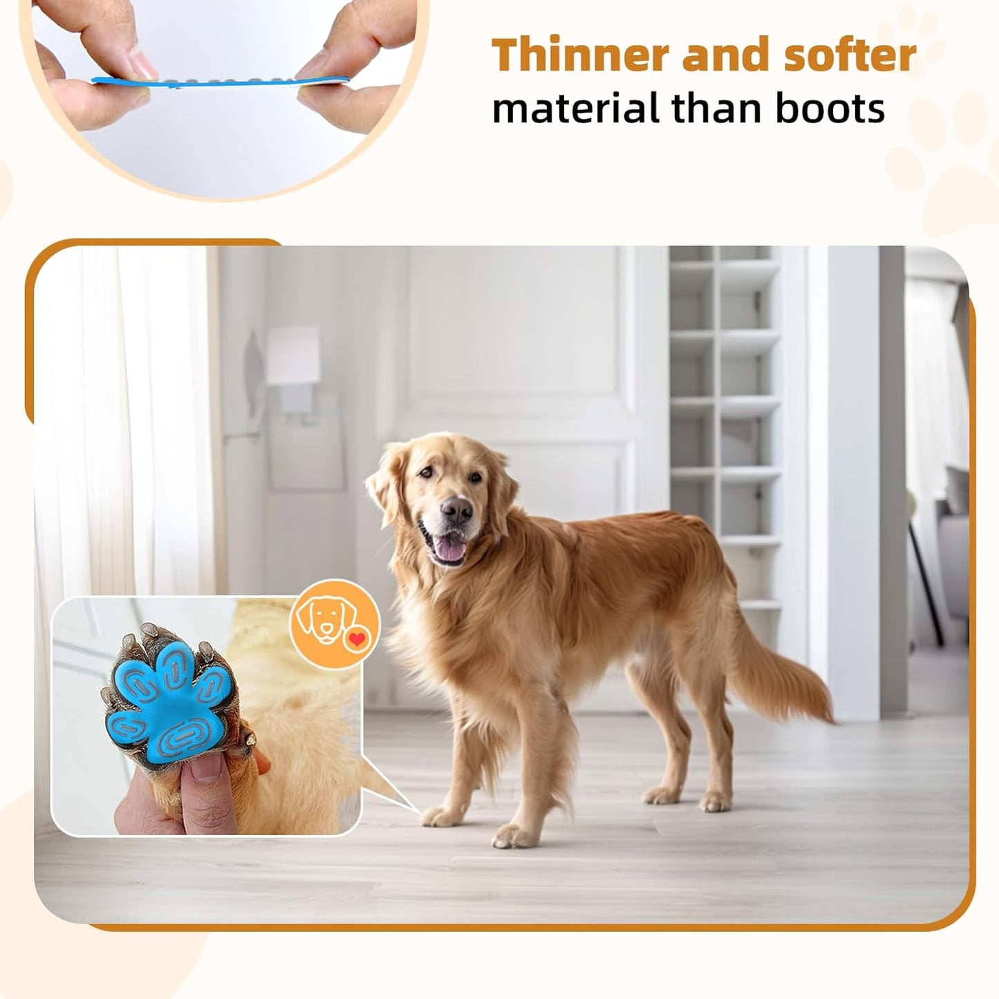 Anti-Slip Dog Paw Protector Pads for Senior Dogs, Dog Paw Adhesive Pads on Hardwood Floor,Senior Pets Essentials with Strong Traction,Puppy Grippers,12 Sets 48 pc M