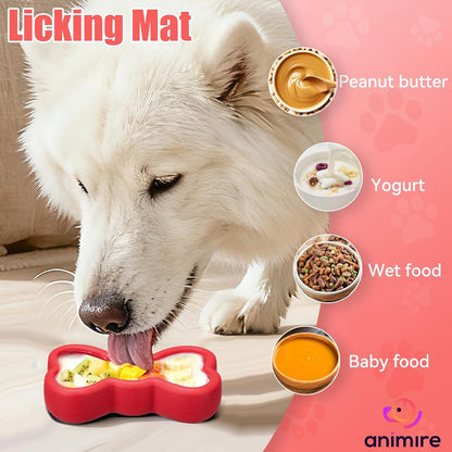Freeze Dog Lick Bowl, Animire Non-Slip Slow Feeder Lick Mat for Dogs, Silicone Dog Enrichment Bowl for Distraction Anxiety Relief Boredom, BPA Free, Dishwasher Safe(Rose,S)