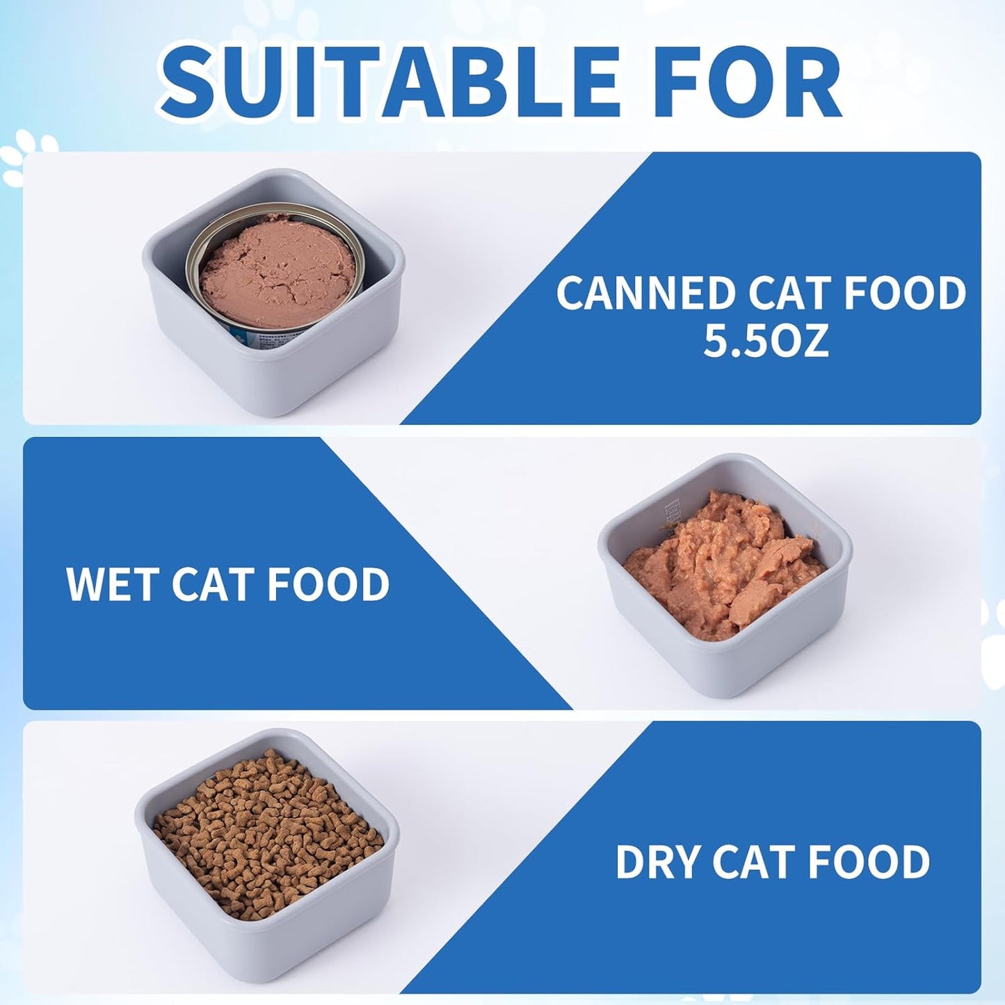 SLSON Cat Can Cover 5.5 oz Canned Food Storage Container, 2Pack Silicone Can Sealer with Airtight Lids Compatible with 5.5oz Friskies & 3.5oz Cesar Pet Cans for Fridge to Keep Fresh (Beige and Grey)