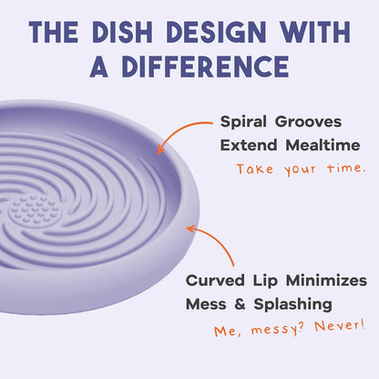 Awoo Lick Dish - Silicone Lick Mat + Slow Feeder for Cats & Small Dogs - Non-Slip Design with Suction Cups - Dishwasher Safe, Extends Mealtime, Reduces Anxiety (Periwinkle)
