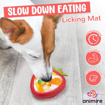 Freeze Dog Lick Bowl, Animire Non-Slip Slow Feeder Lick Mat for Dogs, Silicone Dog Enrichment Bowl for Distraction Anxiety Relief Boredom, BPA Free, Dishwasher Safe(Rose,S)