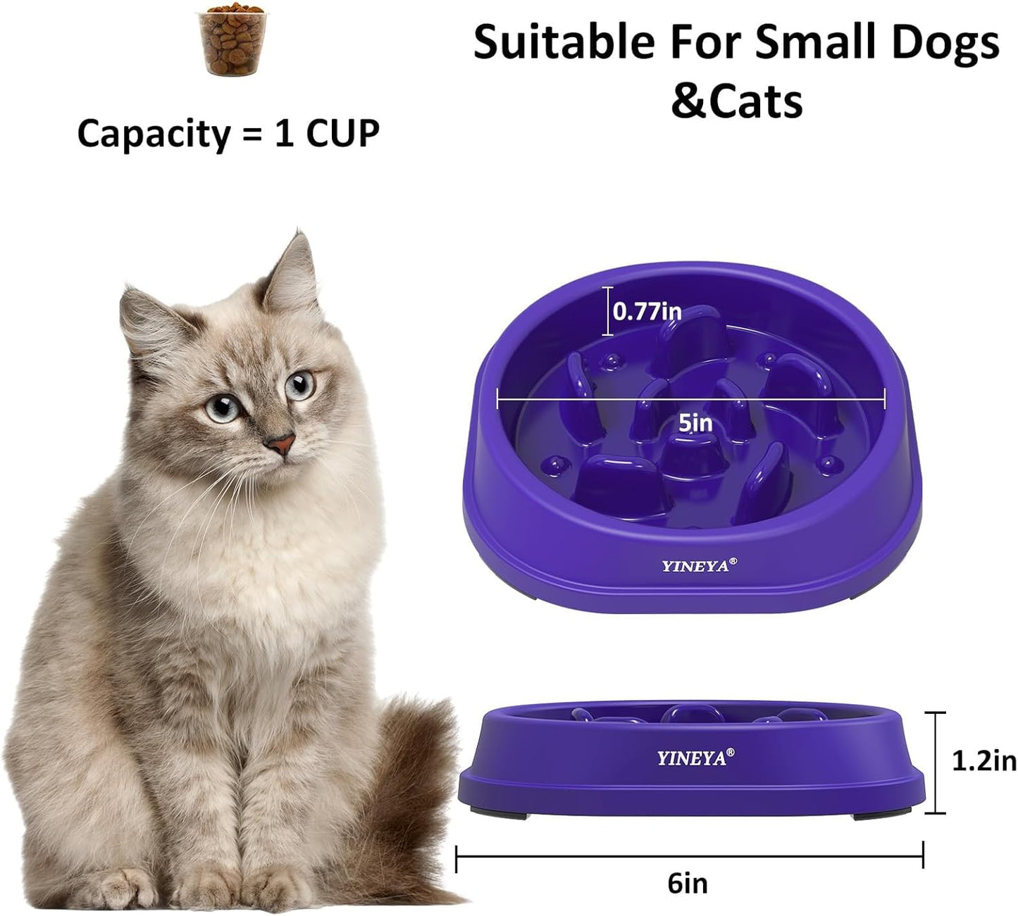 YINEYA Slow Feeder Dog Bowls, Pet Supplies that Slow Down Eating, Pet Food Bowls, Maze Dog Puzzle Feeder for Medium Breed