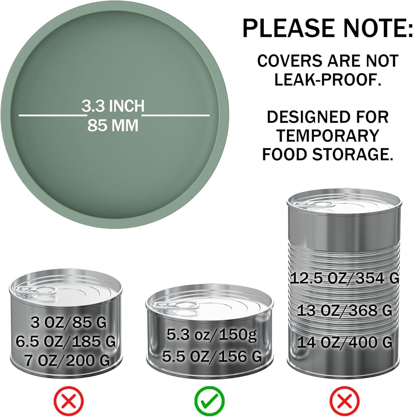 OHMO 2 Pack Pet Food Can Lids, (12.5-14oz) BPA Free Silicone Covers for Cat and Dog Food Cans, Camo&Light Green