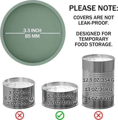 OHMO 2 Pack Pet Food Can Lids, (12.5-14oz) BPA Free Silicone Covers for Cat and Dog Food Cans, Camo&Light Green