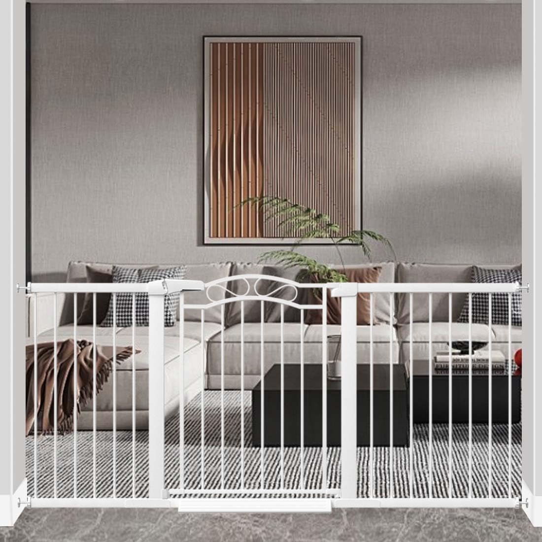 Fairy Baby 68.1"-70.8" Extra Wide Press Mounted Baby Gate Indoor for Kids Or Pets Walk Thru No Drill Long Dog Gates for The House Doorway Child Safety Gate