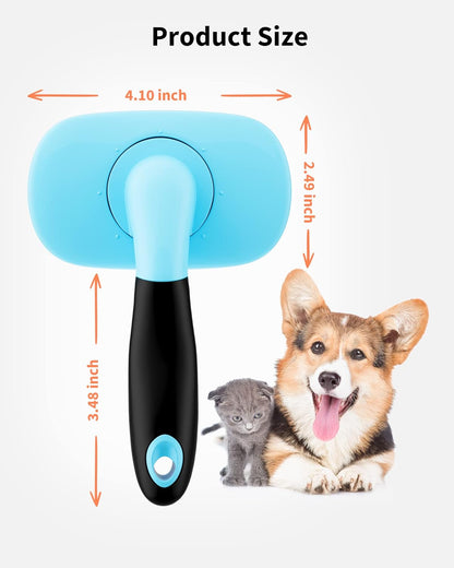 Glendan Dog & Cat Grooming Brush - Slicker Shedding Tools (Pink)