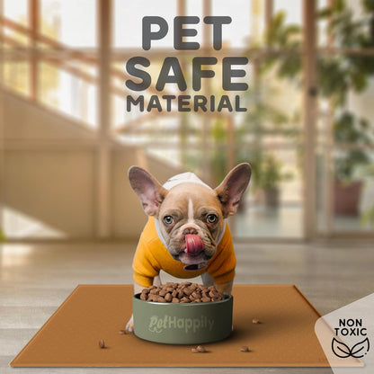 Dog Food Mat - Raised Edges Dogs Mat for Food and Water Prevent Spill, Waterproof Cat Food Mats Protect Floors, Easy Clean Dog Bowl Mats for Food and Water, Silicone Pet Feeding Placemats