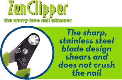 Zen Clipper Pet Nail Clipper for Dogs – Dog Nail Clipper for Safer Grooming and Nail Care - Clean, Quiet, and Easy-to-Use Stainless Steel Dog Nail Trimmer - (3mm Hole)