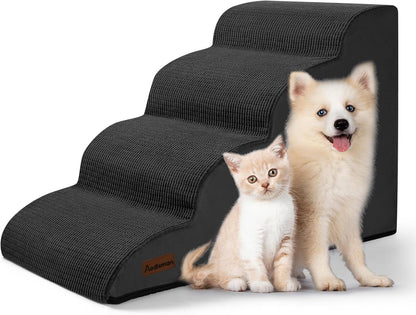 Aodisman 3-Step Dog Ramp and Stairs for Sofa and Chair - Non-Slip Sturdy Pet Steps for Small Dogs and Cats,15.7" H,Grey