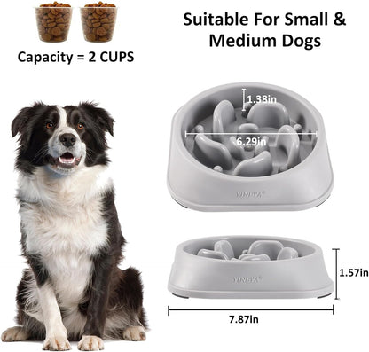 YINEYA Slow Feeder Dog Bowls, Pet Supplies that Slow Down Eating, Pet Food Bowls, Maze Dog Puzzle Feeder for Medium Breed