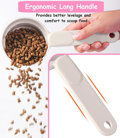 Joyinjojo Dog Food Scoop 1 Cup 1/2 Cup - Melamine Dog Food Measuring Cup, Pet Food Scoop for Dog Cat...Comfortable Long Handle for Easy to Scoop Food