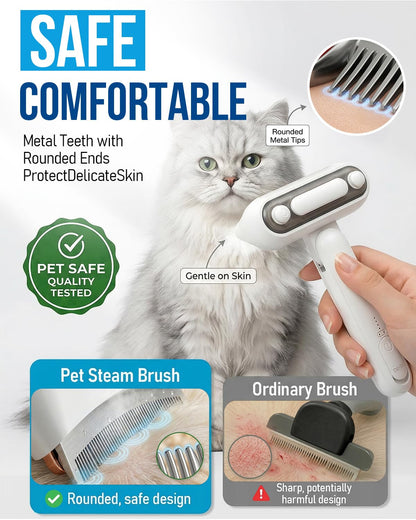 Dog Brush for Shedding & Cat Brush for Shedding, Deshedding Tool with Anti-Static Mist, Gentle Undercoat Remover, Pet Hair Remover, Self Cleaning, No Flying Fur