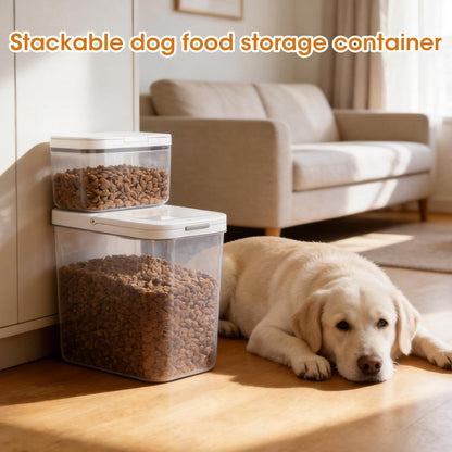 TBMax Dog Cat Food Storage Container 6-8 Lbs with Easy-Carrying Handles, Stackable Pet Food Dog Treat Container with Pop Up Lids, Airtight Food Storage Bin for Kitchen Organization