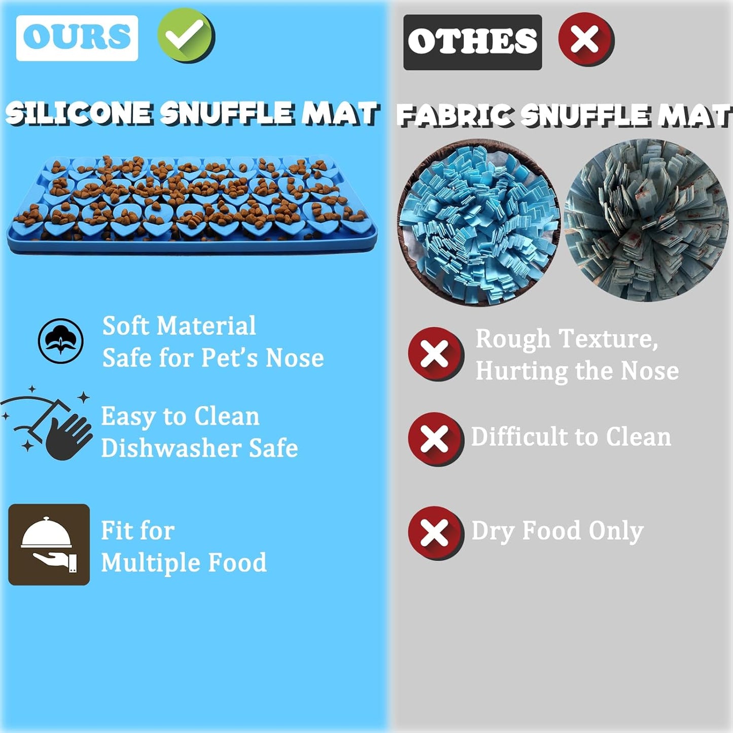 Silicone Snuffle Mat for Dogs Slow Feeder Lick Mat with Suction Cups Dogs Sniff Mat Dogs & Cats Entertainment Toys for Boredom(Black)