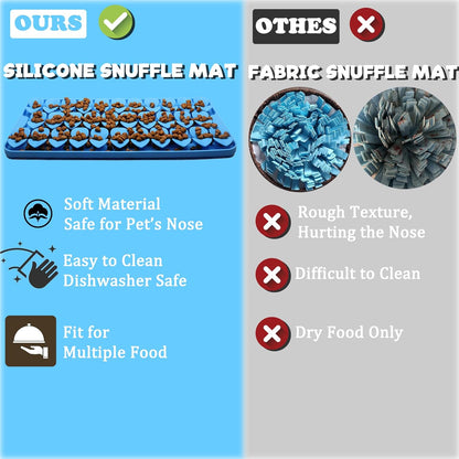 Silicone Snuffle Mat for Dogs Slow Feeder Lick Mat with Suction Cups Dogs Sniff Mat Dogs & Cats Entertainment Toys for Boredom(Black)