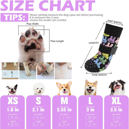 EXPAWLORER Anti Slip Dog Socks to Prevent Licking Paws, Dog Shoes for Hot Pavement, Dog Booties for Small Medium Large Senior Dogs, Traction Control Boots & Paw Protectors for Hardwood Floors