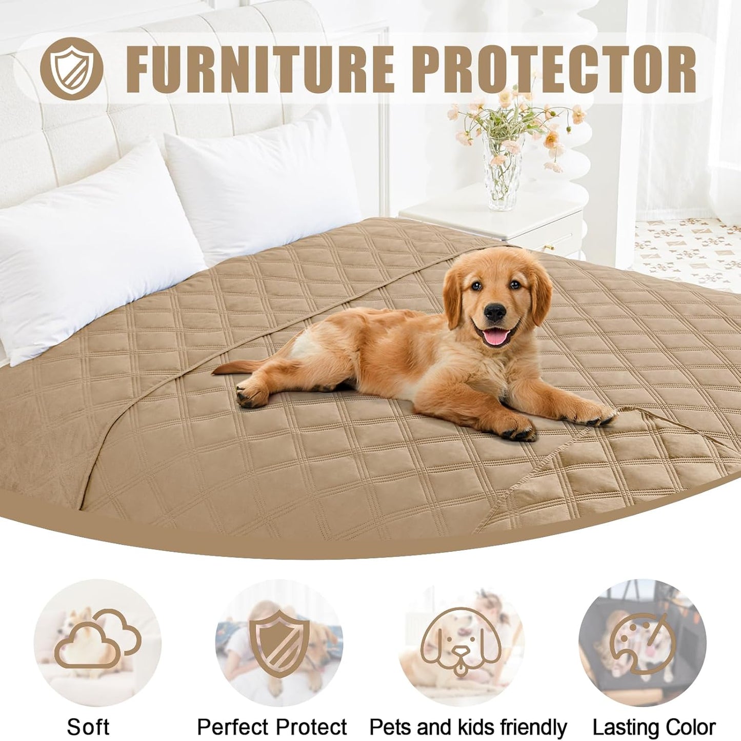 Smiry Waterproof Dog Bed Cover Blanket 30x70, Soft Reversible Pet Blanket, Washable Leakproof Cats Dogs Couch Cover for Sofa, Couch, Furniture, Grey/Dark Grey