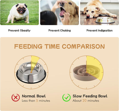 Havniva Ceramic Slow Feeder Dog Bowls, 1.6 Cups Dog Bowl Slow Feeding for Medium Breed, 8.2inch Puzzle Dog Food Bowl Slow Feeder Non-Slip Anti-Gulping and Anti-Choking Reduces Bloating