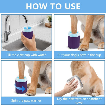 ODAWA Dog Paw Cleaner Cup Royal Blue Muddy Paw Cleaner with Soft Bristle