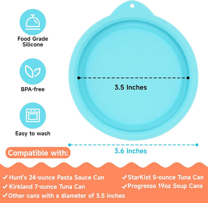 2PCs 3.0-inch Silicone Can Lids for Chef Boyardee | Van Camp's | Goya | Bush's Best | Farmer's Market Can, Can Cover for Canned Goods, Soup Can Cap, Fit Most Standard Size, Dishwasher Safe (Lids ONLY)