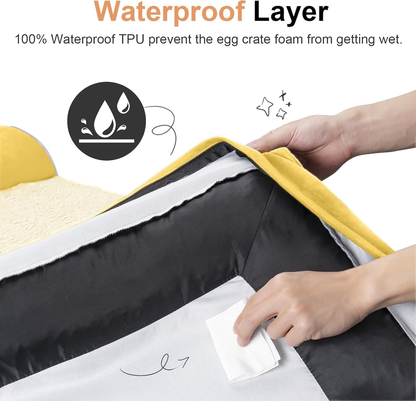 Large Dog Bed Orthopedic Washable: Beds Bolster XL Bed Large Big Dogs Memory Foam Couch Sofa Waterproof with Removable Cover