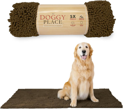My Doggy Place Dog Mud Mat, 36"x26" Ash – Thick Microfiber Entry Rug for Snow, Mud & Salt – Absorbent, Quick-Dry, Washer-Safe & Non-Slip, Large