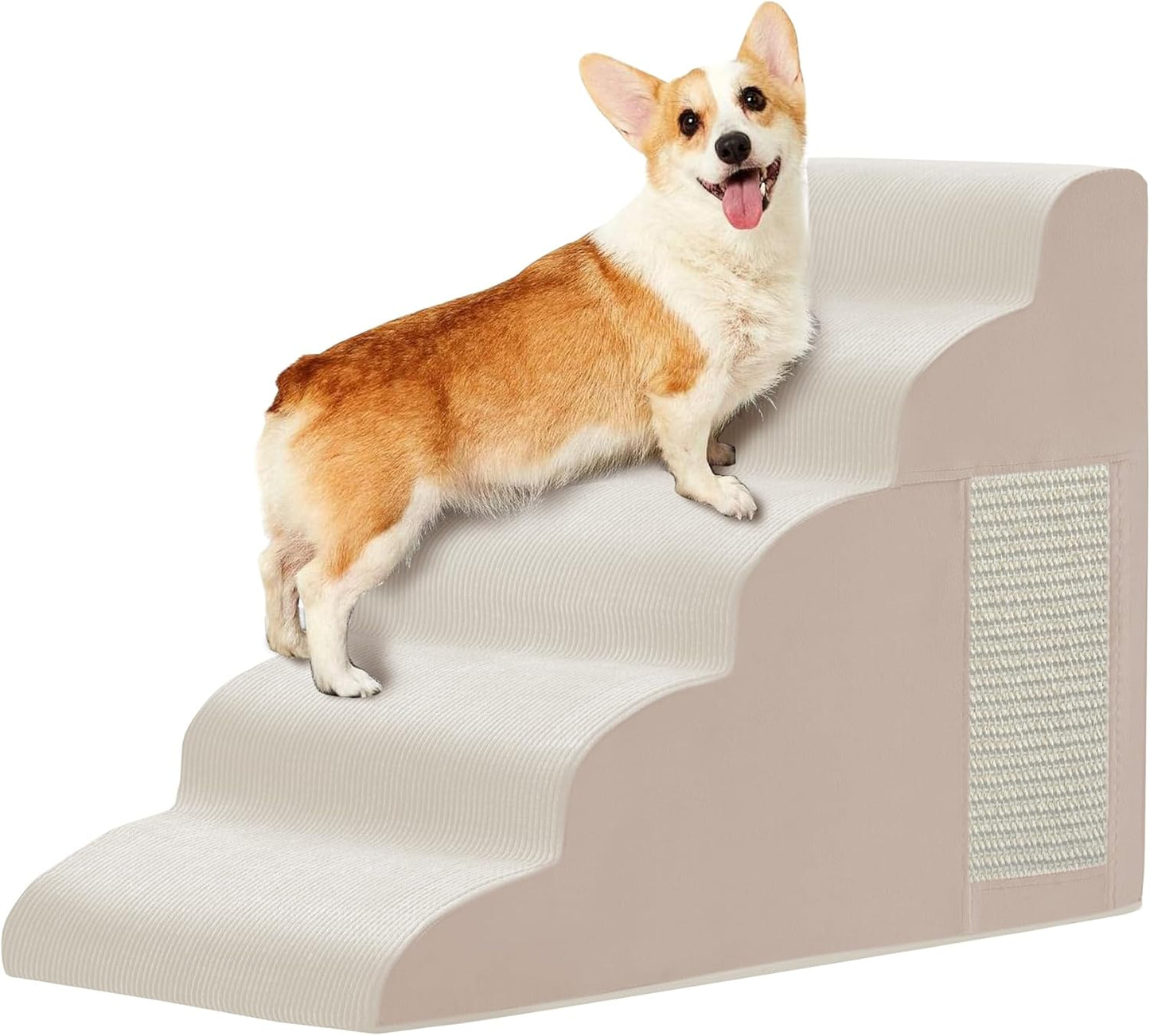 Dogs Steps for Bed, Dog Stairs for Small Dogs, 2-Step Dog Ramp for Bed, Couch, Sofa, and Chairs, Non-Slip Bottom Design, Cat Scratching, High Density Foam Portable Pet Step, Indoor, Grey