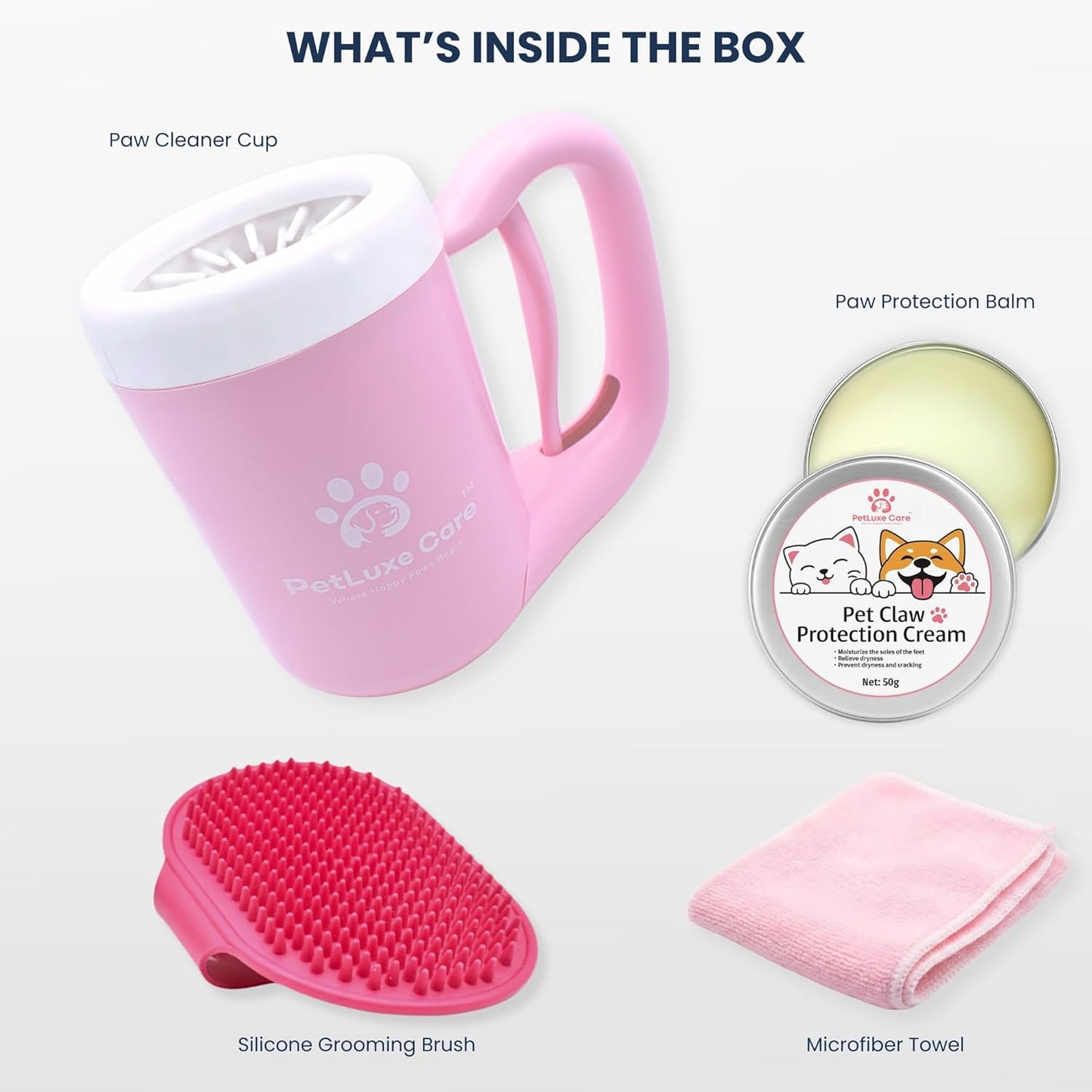 Dog Paw Washer Kit - Includes Paw Cleaner Cup, Towel, Pet Bath Brush & Moisturizing Balm - Dog Foot Washer for Muddy Paws, ideal for Small & Medium Dogs (Blue, Small)