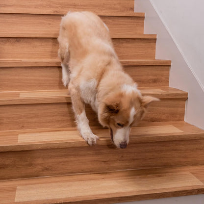 Spurtar Clear Stair Treads Non Slip, Transparent Grip Tape for Stairs to Add Friction for Wooden Steps Indoor, Anti Slip Tape Step Covers,to Protect Dogs, Kids, Elderly,15 Pack, 4" x 24"