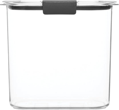 Rubbermaid Brilliance 16-Cup Airtight Food Storage Container with Lid Clear/Grey - optimal for pantry organization flour sugar and food storage