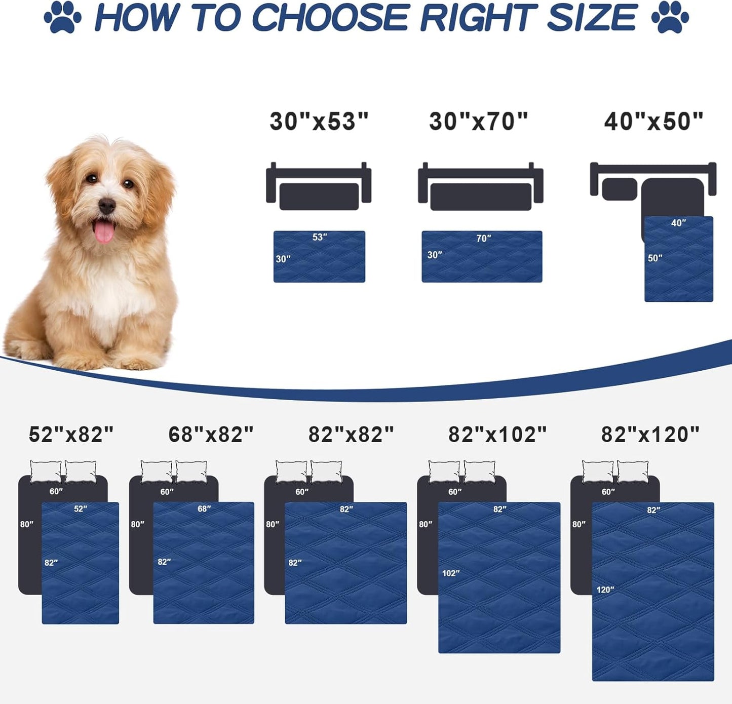 Smiry Waterproof Dog Bed Cover Blanket 30x70, Soft Reversible Pet Blanket, Washable Leakproof Cats Dogs Couch Cover for Sofa, Couch, Furniture, Grey/Dark Grey