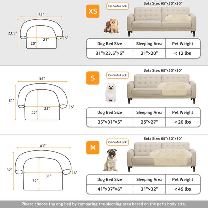 Calming Dog Bed Fluffy Plush Dog Mat for Furniture Protector with Removable Washable Cover for Large Medium Small Dogs and Cats (Large, Light Grey)