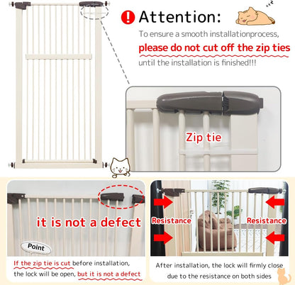 Lumizone Extra Tall Cat Gate 61.02" High Pressure Mounted Extra Wide 30.12"-34.05" (17Sizes) 1.37" Gap No Drilling Auto-Close Tall Pet Gate for Dogs (Black, 30.12"-34.05" W)