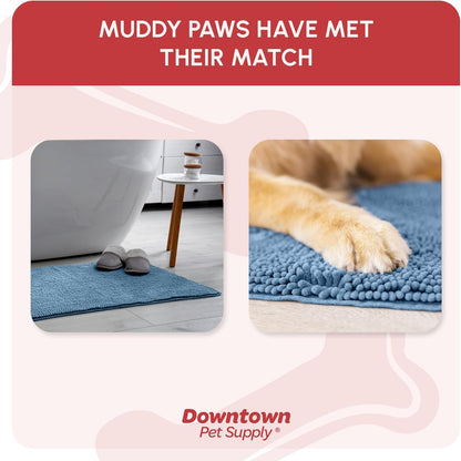My Doggy Place Dog Mud Mat, 36"x26" Ash – Thick Microfiber Entry Rug for Snow, Mud & Salt – Absorbent, Quick-Dry, Washer-Safe & Non-Slip, Large