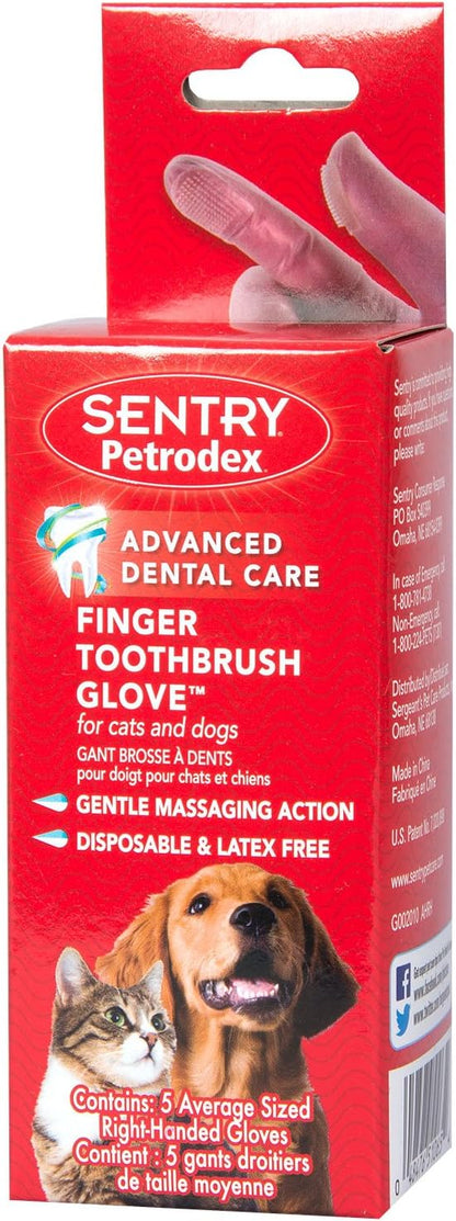 Petrodex Finger Toothbrush for Cats and Dogs, 5 count