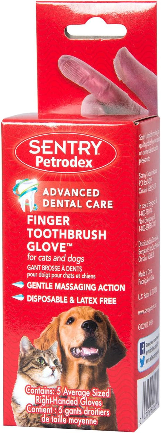 Petrodex Finger Toothbrush for Cats and Dogs, 5 count