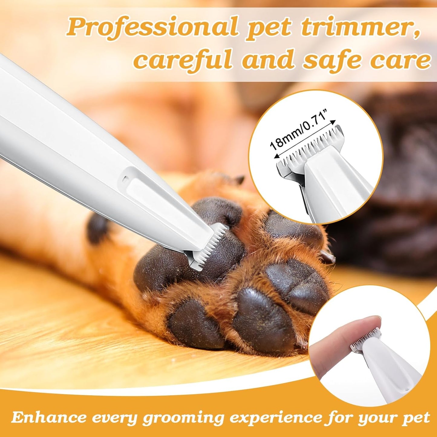 Palksky Dog Clippers for Grooming - 2 in1 Upgraded Electric Dog Paw Trimmer with Nail Grinder, Rechargeable Waterproof Paw Trimmer with Led Display for Dogs Paws, Ears, Face, Rump & Eyes