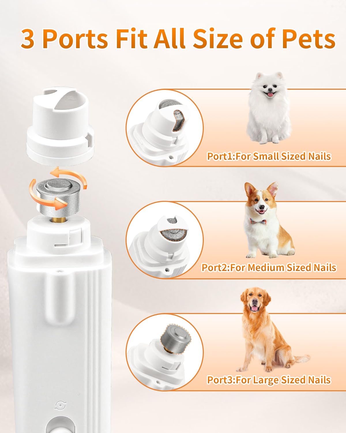 2-in-1 Cat Nail Clippers & Grinder with Light, Quiet Electric Dog Nail Trimmer with Safety Guard & Quick Sensor Prevent Overcutting, USB Rechargeable for Small Medium Large Pets