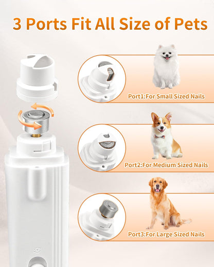 2-in-1 Cat Nail Clippers & Grinder with Light, Quiet Electric Dog Nail Trimmer with Safety Guard & Quick Sensor Prevent Overcutting, USB Rechargeable for Small Medium Large Pets