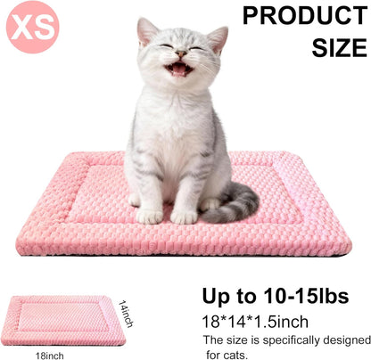 Dog Bed Mat, Reversible Crate Pad & Cute Dog Bed - Machine Washable Kennel Mat with Ultra Soft for Small Dogs (Cool/Warm), 24" x 18", Grey&Star