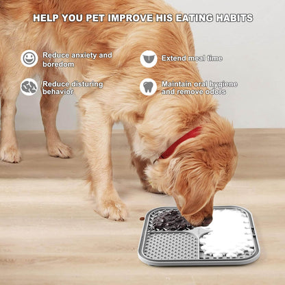 Azyh Licking Mat for Dogs & Cats 2 Pack, Slow Feeder Lick Pat for Large Dogs and Puppies, Anxiety Relief Dog Toys Feeding Mat for Butter Yogurt Peanut, Pets Bathing Grooming Training Mat (9.9'' × 6'')