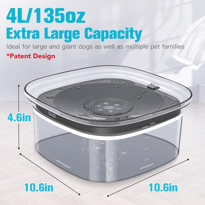 UPSKY 70oz Dog Water Bowl 2L No Spill Dog Bowls Large Capacity Spill Proof Slow Water Feeder, No Splash Pet Water Dispenser Vehicle Carried Travel Slow Drinking Bowl for Messy Drinkers