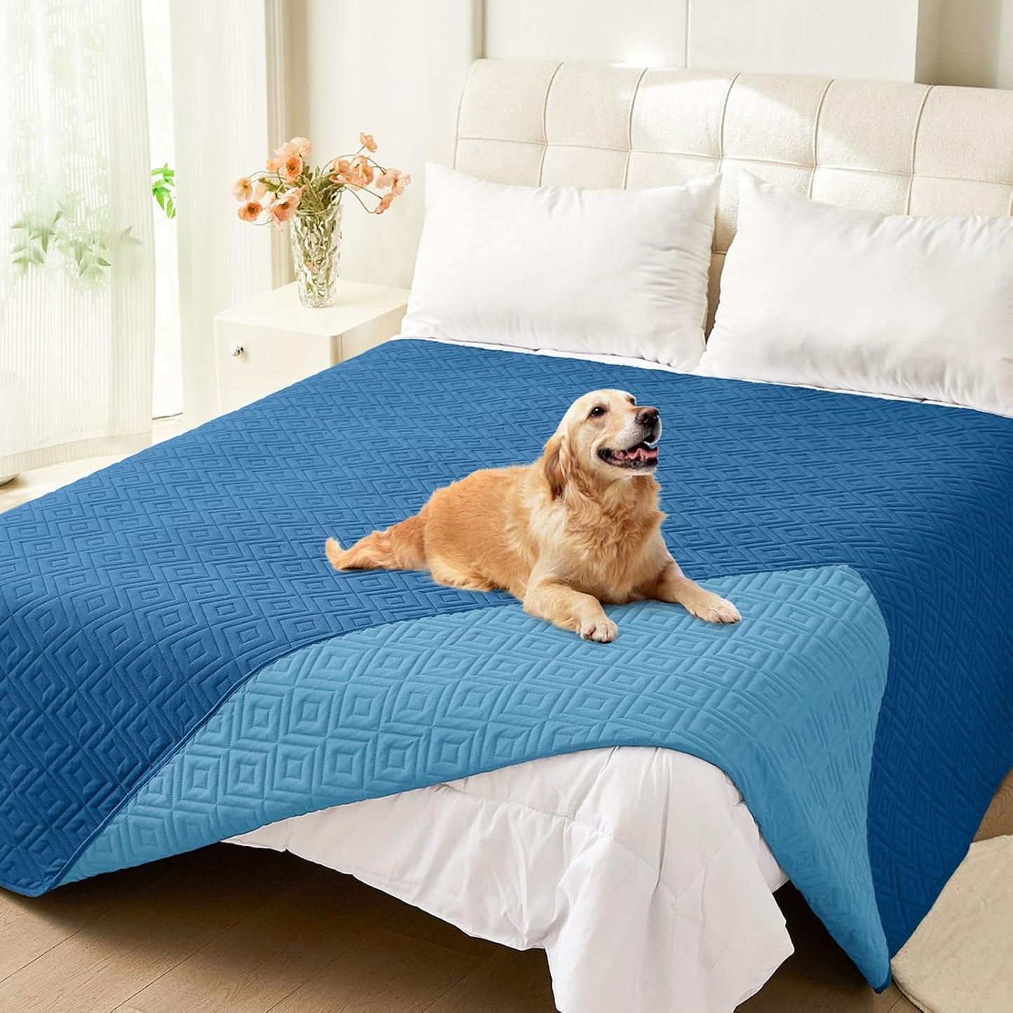 hyha Waterproof Dog Blanket, Soft Pet Bed Blankets, Waterproof Sofa Couch Cover for Dogs Washable, Reversible Pet Couch Covers for Sofa Furniture (30x70 Inch, Grey/Dark Grey)